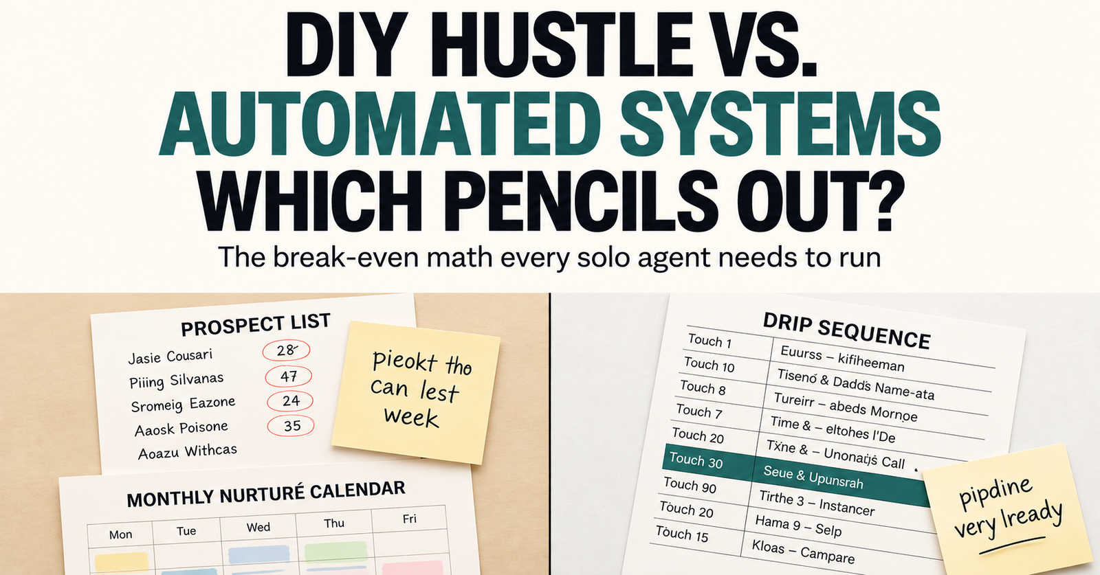 Real Estate Lead Generating: DIY Hustle vs. Automated Systems - Which Actually Pencils Out?